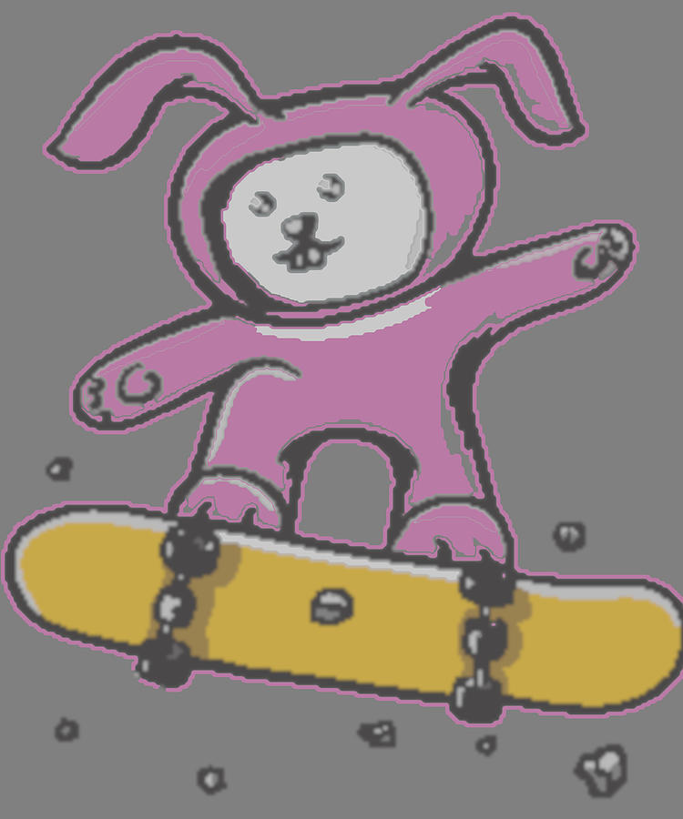 kraan Zin Idioot Rabbit Skateboarding Rabbit on a Skateboard Rabbit Cartoon Bunny Digital  Art by Stacy McCafferty - Pixels