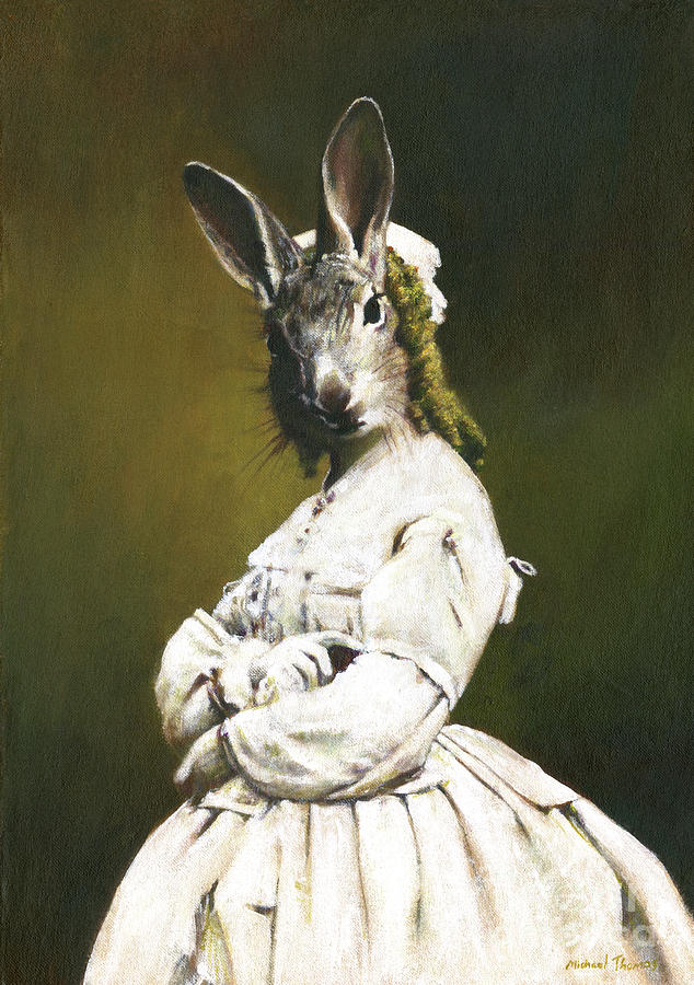 Rabbit Woman In White Painting