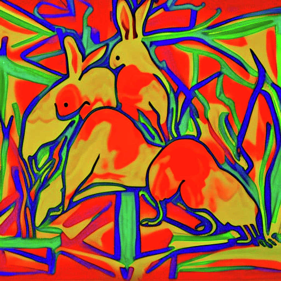 Rabbits And Shadows Digital Art By Leonard Keigher Fine Art America 