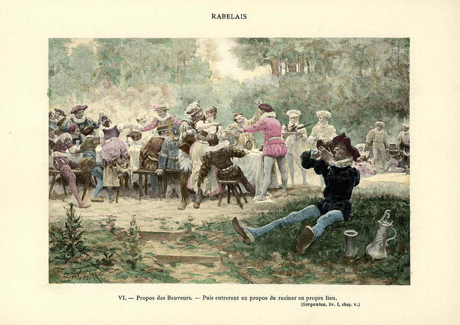 Rabelais - Discourse of the Drinkers Drawing by Duncan1890