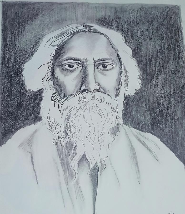 RABINDRANATH TAGORE Watercolor and Ink Portrait POSTER - Etsy Ireland-saigonsouth.com.vn