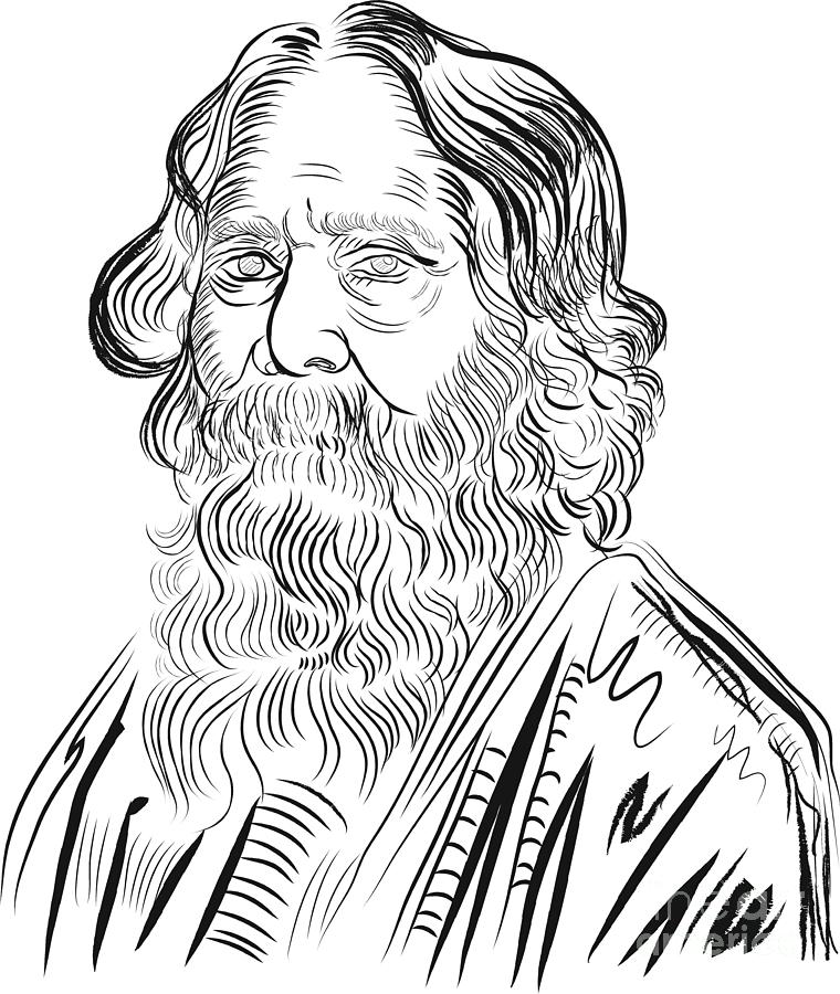 Rabindranath tagore sketch hi-res stock photography and images - Alamy-saigonsouth.com.vn