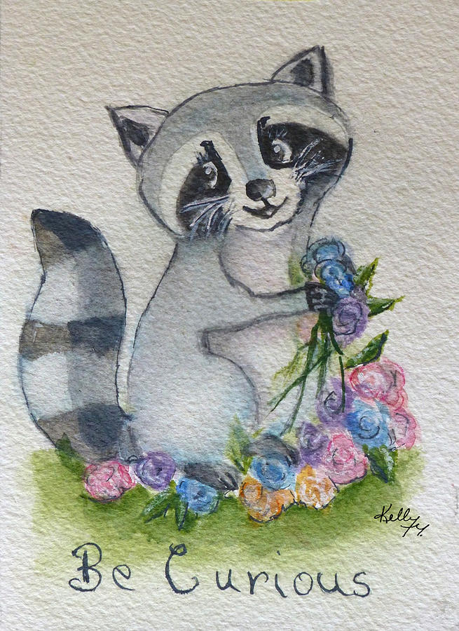 Raccoon Be Curious Painting by Kelly Mills