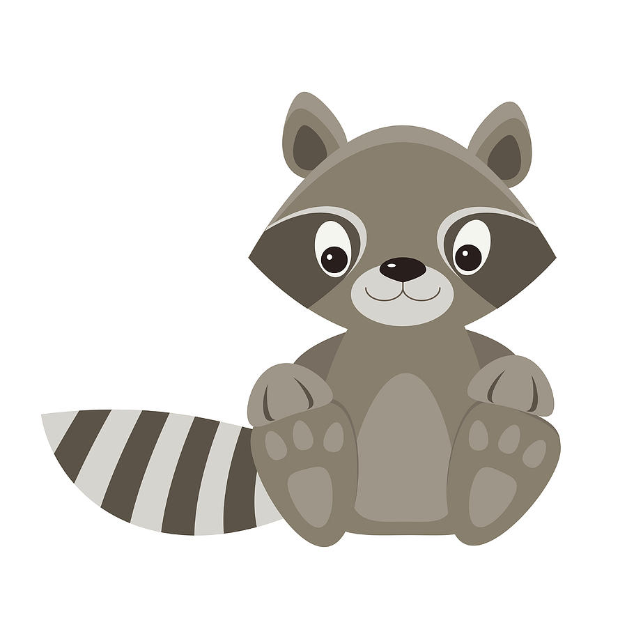 Raccoon cute baby animals Poster 80s Painting by Eden Carole | Fine Art ...