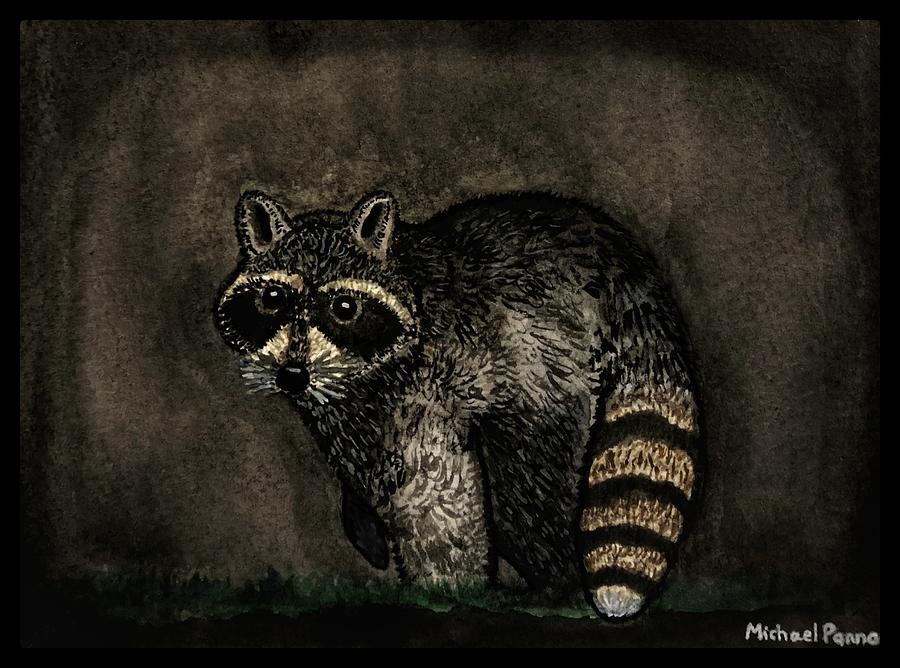 Raccoon W/ Border Painting