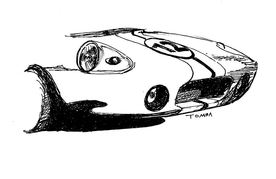 Race Car Front Drawing by Bill Tomsa