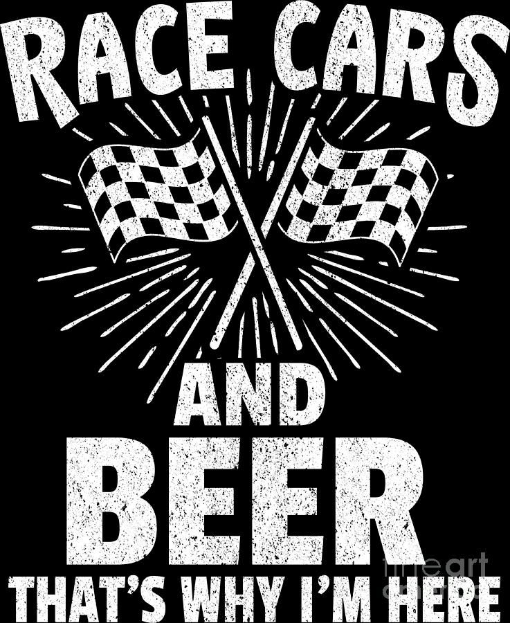 Race Cars and Beer Drag Racing Sports Alcohol Drink Digital Art by ...