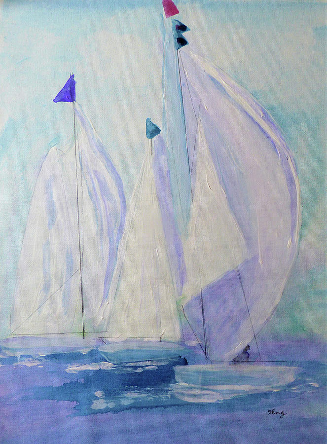 Race Day Painting by Sharon Williams Eng