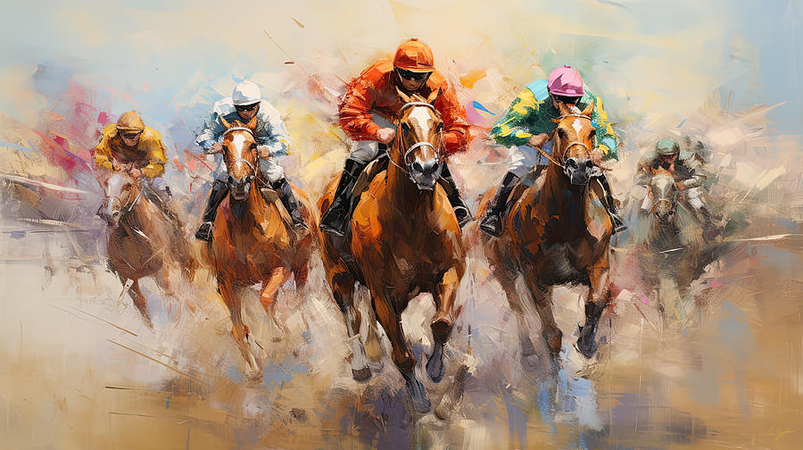 Race for the Ages Painting by Lourry Legarde