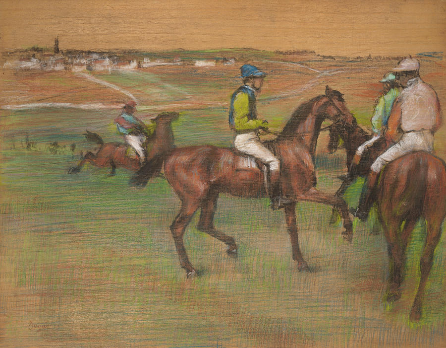 Race Horses, circa 1885-1888 Pastel by Edgar Degas