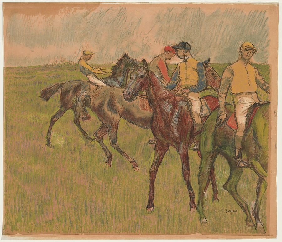 Race Horses Date unknown Auguste Clot  Painting by MotionAge Designs