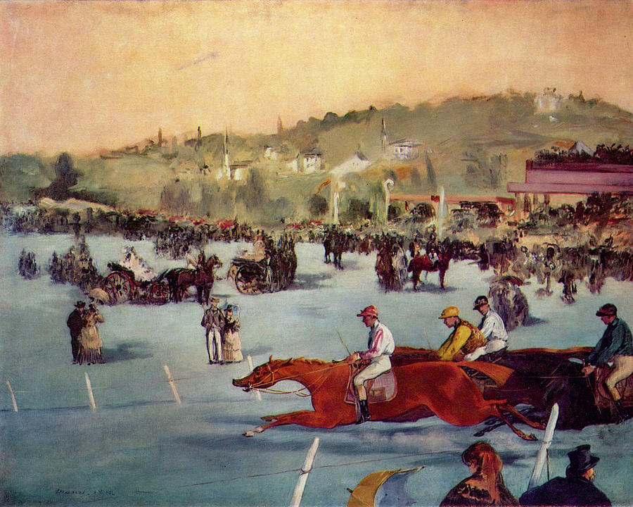 Edouard Manet Painting - Race in the Bois de Boulogne by Edouard Manet
