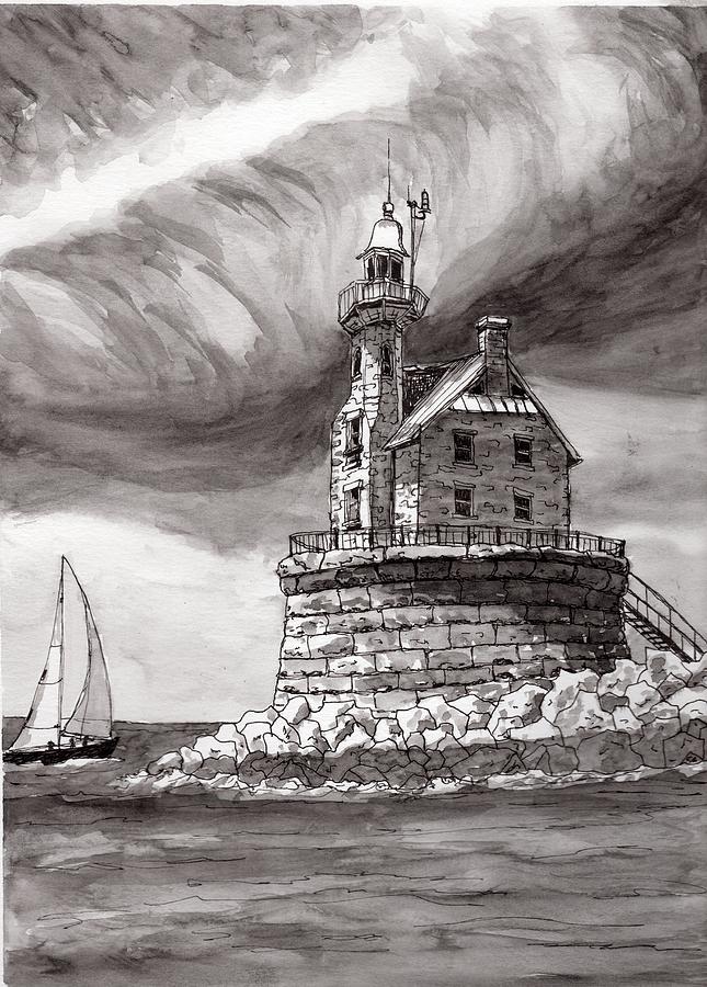 Race Rock Lighthouse Drawing