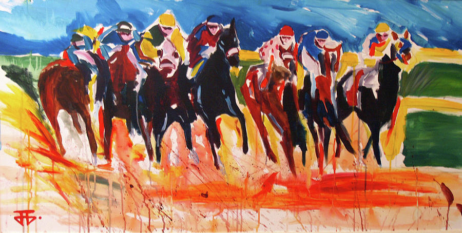 Race To The Crowd Painting by John Gholson