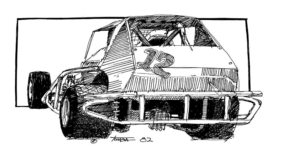 Racer No. 12 Drawing by Bill Tomsa