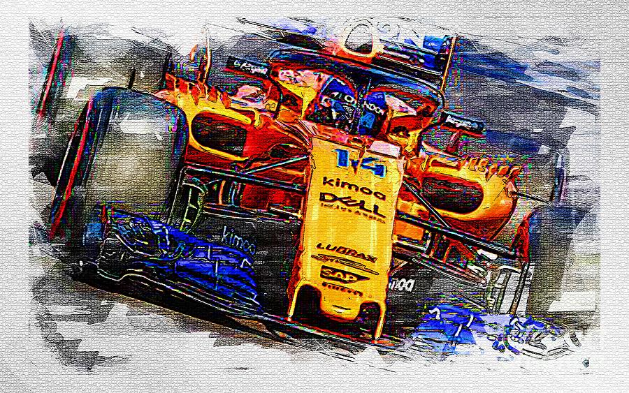 Raceway 2018 Cars Formula 1 Mclaren Mcl33 F1 New Digital Art by Lisa ...