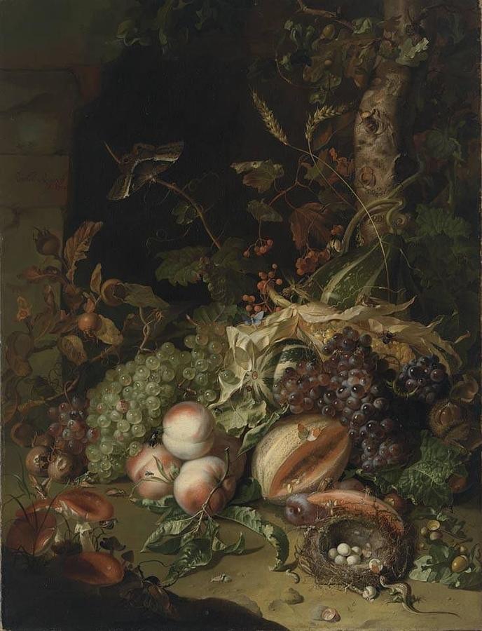 Rachel Ruysch - Fruit On A Forest Floor Painting By Les Classics - Fine 