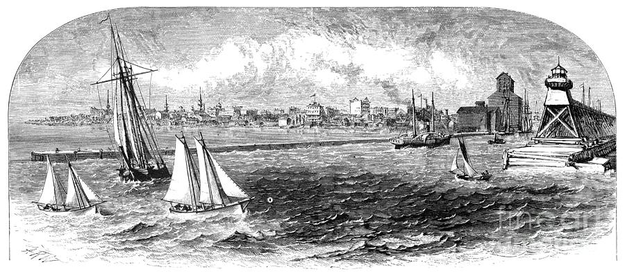Racine, Wisconsin, 1874 Drawing by Alfred R Waud