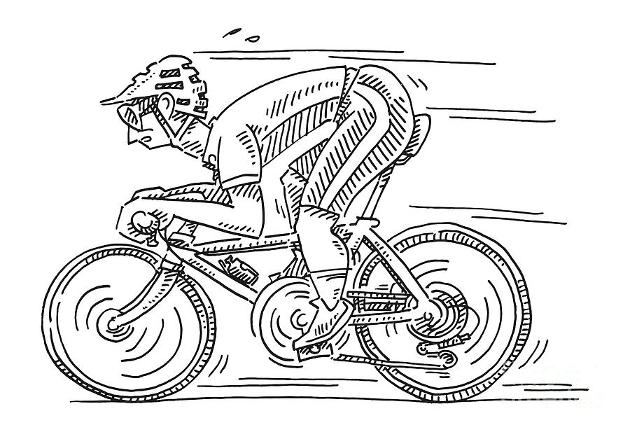 bike racer drawing