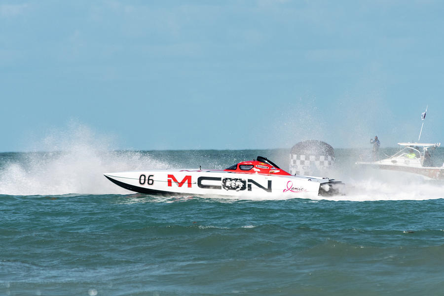 Racing Boat M Con at the Buoy Photograph by Bradford Martin