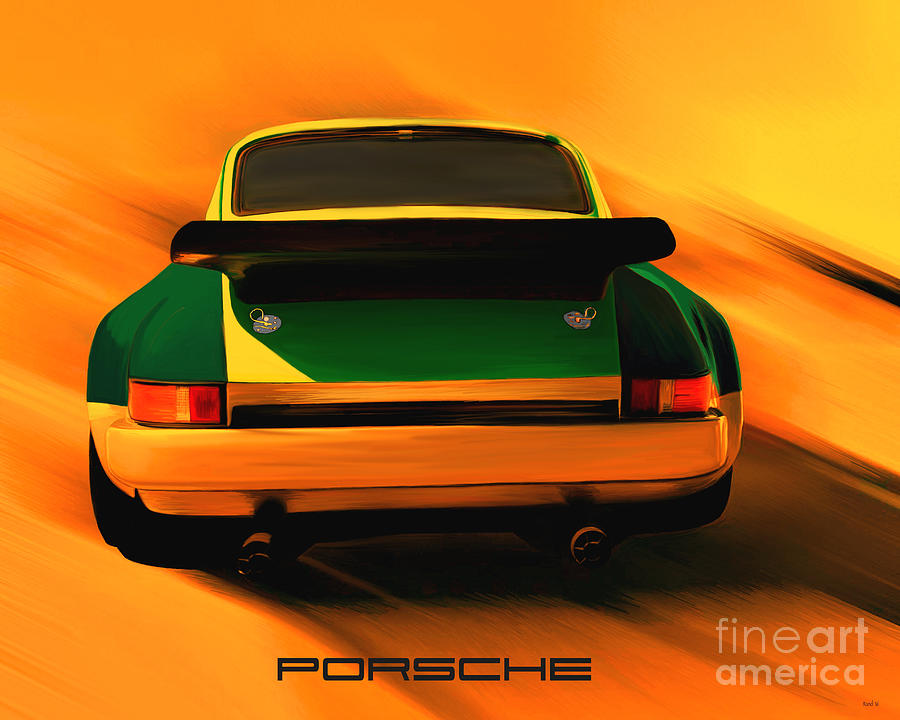 Racing Porsche Digital Art by Rand Herron