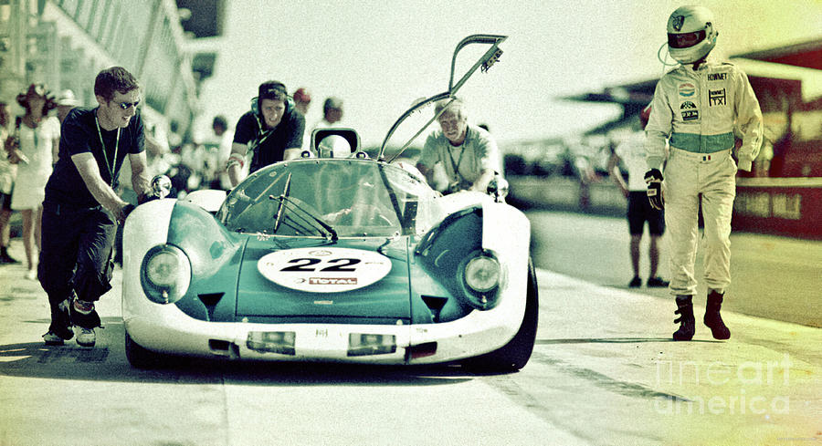 Racing scene featuring 1960s racer Photograph by Retrographs