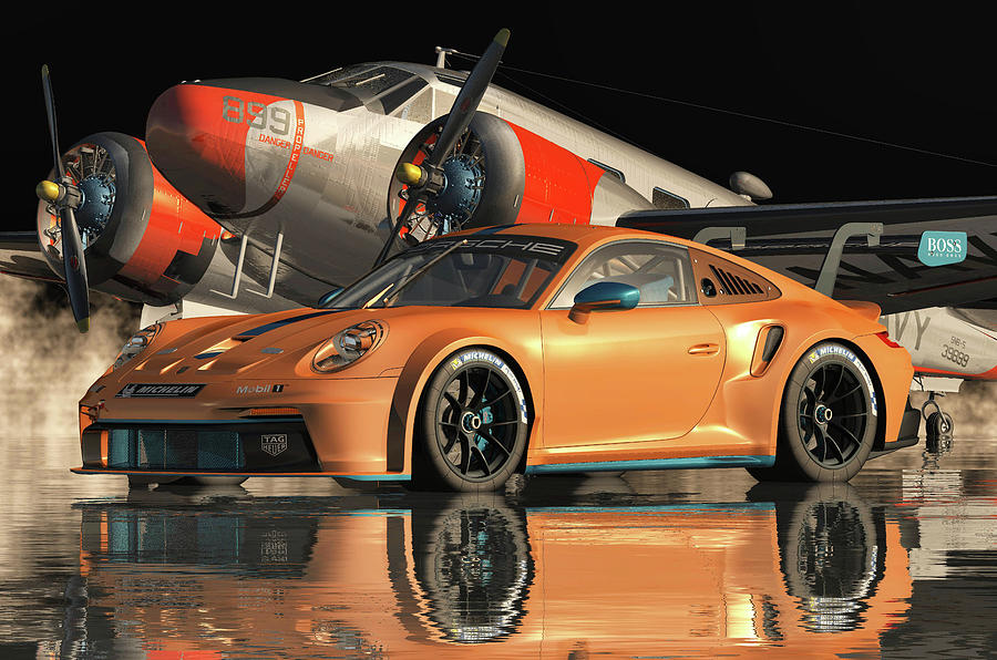 Racing the 911 GT3 RS Digital Art by Jan Keteleer