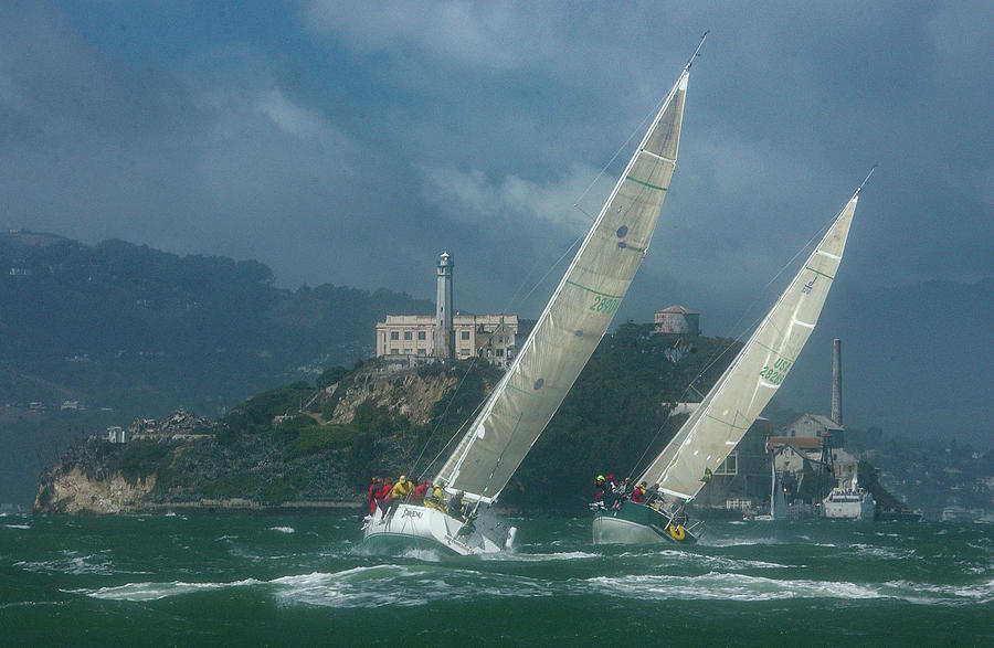 Alcatraz Racing to Weather on the Bay Photograph by Bonnie Colgan