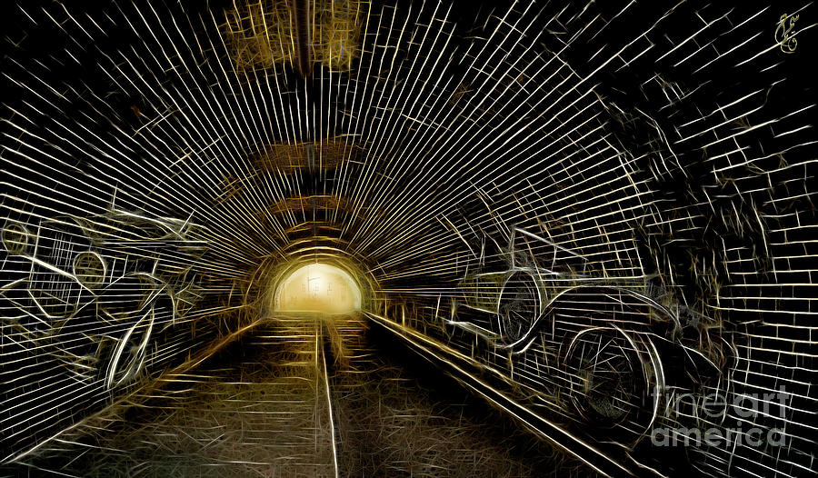 Racing towards Dark Side of Tunnel Digital Art by Syed Muhammad Munir ul Haq