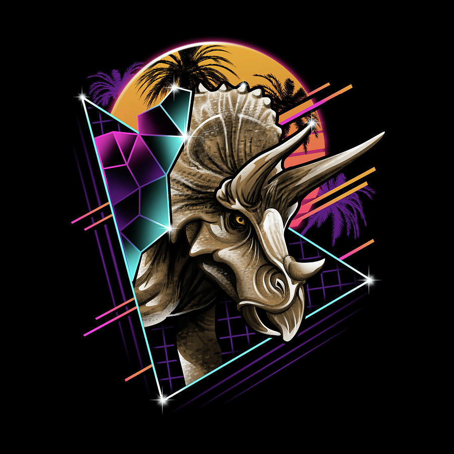 Animal Digital Art - Rad Triceratops by Vincent  Trinidad