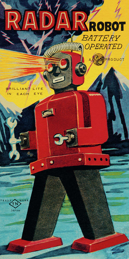 Radar Robot Drawing by Vintage Toy Posters