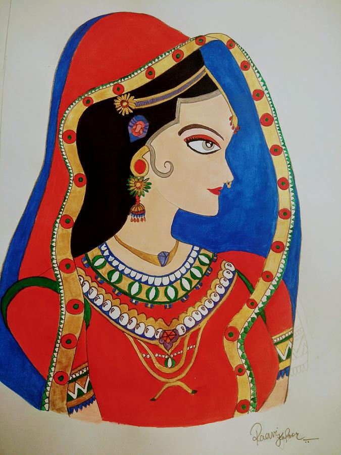 BaniThani Portrait of a Lady who is the Model of Beauty  Exotic India Art