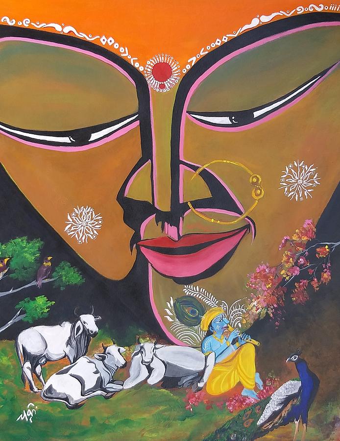 Radha Krishana Painting By Aman Chakra Fine Art America