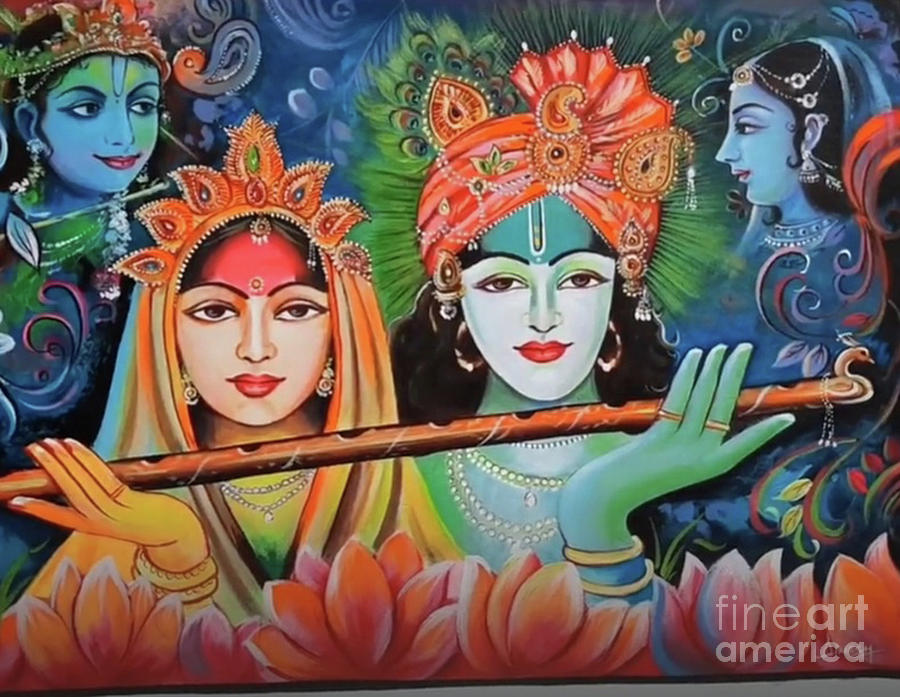 Radha Krishna India Fine  Art Painting by Manish Vaishnav