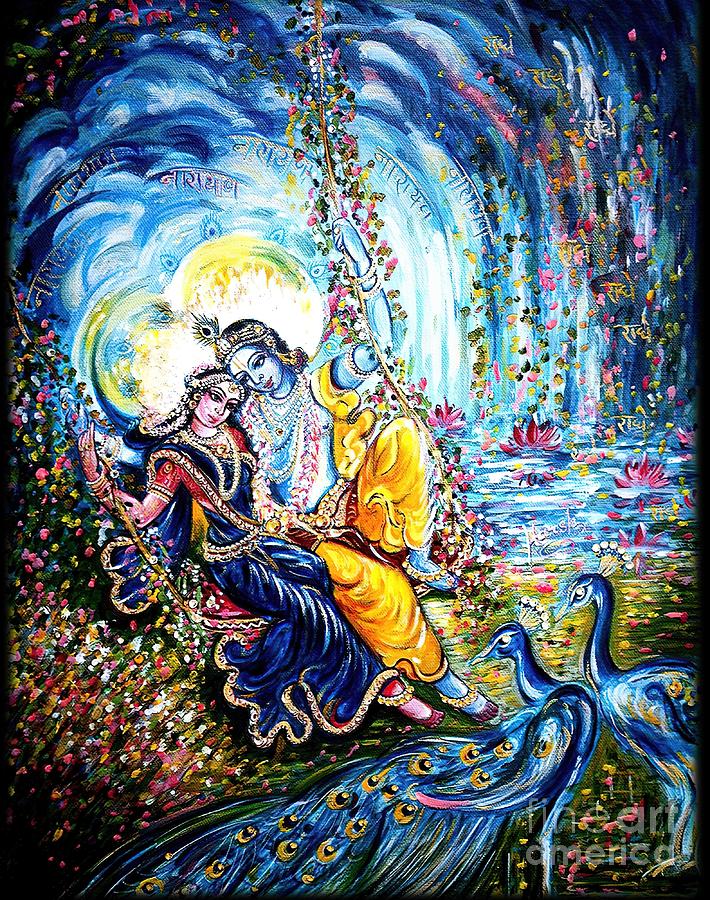 Radha Krishna Jhoola Leela Painting by Tina Maisie - Pixels