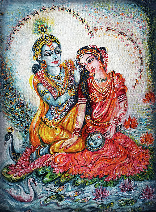 Radha Krishna - Love Shringar  Painting by Harsh Malik