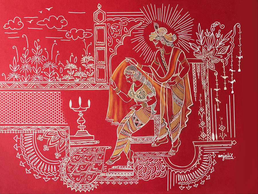 Radha Krishna Painting Digital Art
