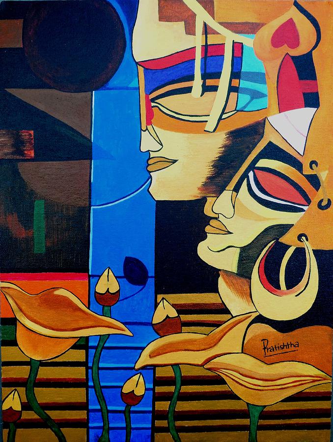 Buy Abstract Radha Krishna Artwork at Lowest Price By Jyotsana Rao