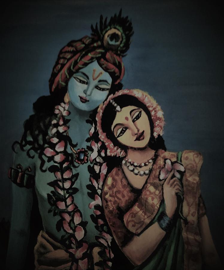 Radhakrishna- the eternal lovers Painting by Tara Krishna