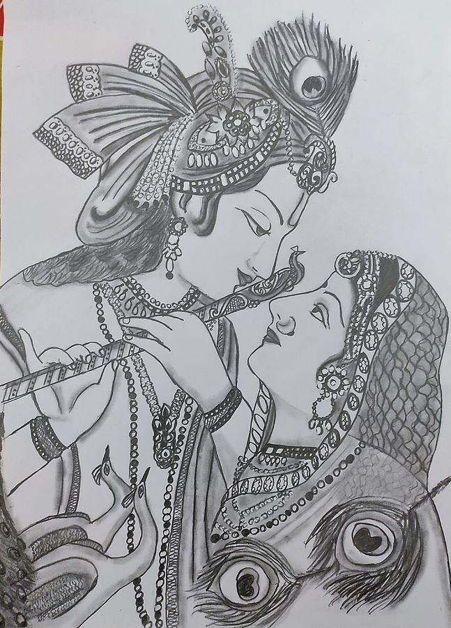 Art  Craft Maker  Radha Krishna Pencil Sketch  By  Ariti   Keep Share  Support us   Facebook