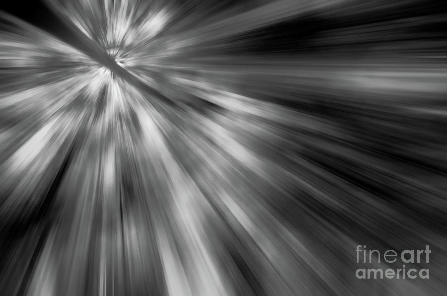 Radial Sun Rays Black and White Abstract Nature Photograph Photograph by PIPA Fine Art - Simply Solid
