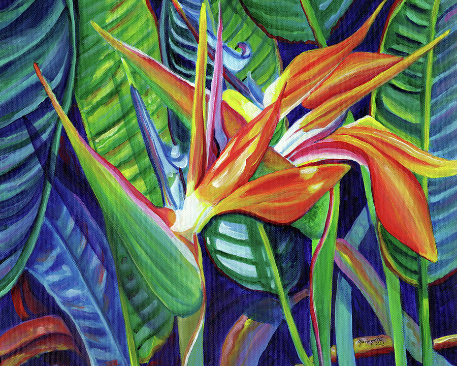 Radiant Bird of Paradise Painting by Marionette Taboniar
