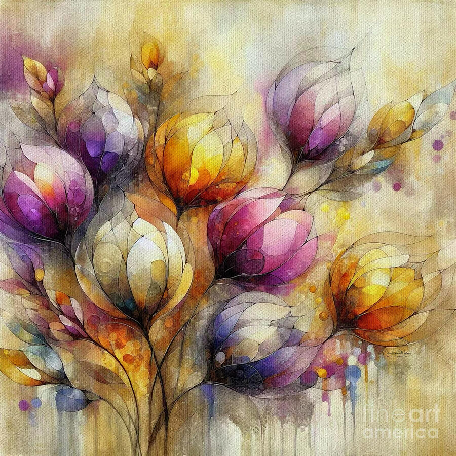 Radiant Bud Ballet Painting by Maria Angelica Maira