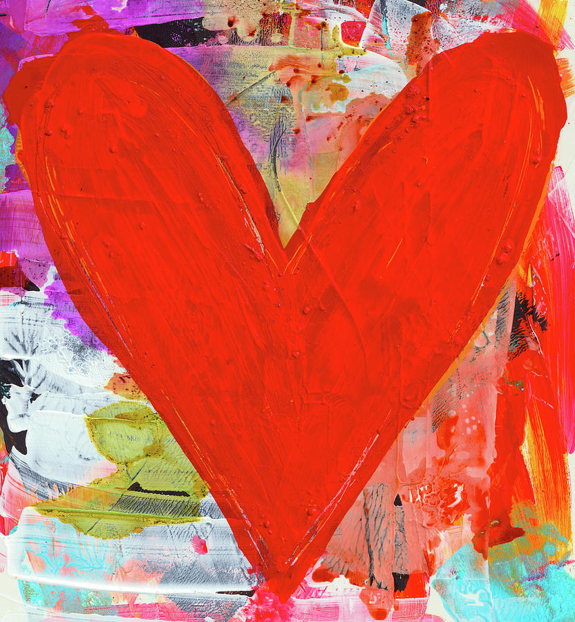 Radiant Love Heart Art by Kathleen Tennant Mixed Media by Kathleen ...