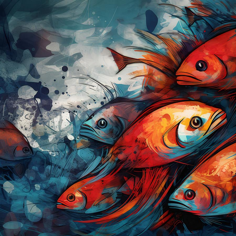 Radiant Red Fish Digital Art by Caito Junqueira