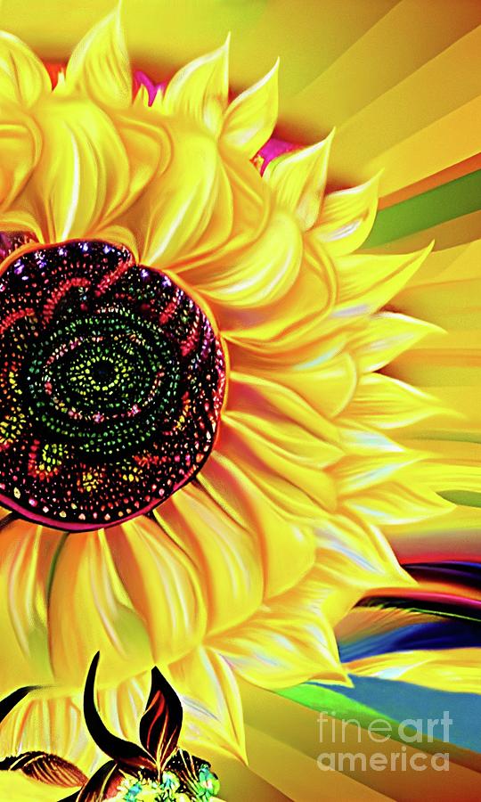 Radiant Sunflower Digital Art