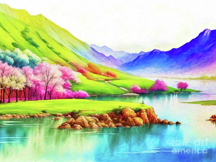 Radiant Watercolor Painting by Digitly