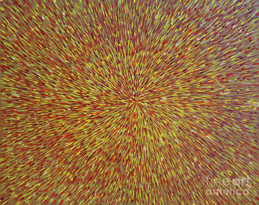 Radiation with Brown, Yellow and Red Painting by Dean Triolo