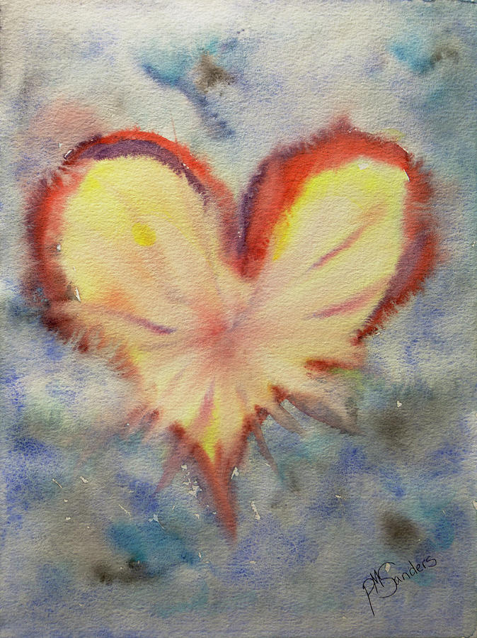 Radiant Heart Painting by Her Arts Desire