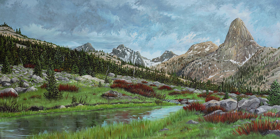 Rae Lakes Painting by Elizabeth Mordensky